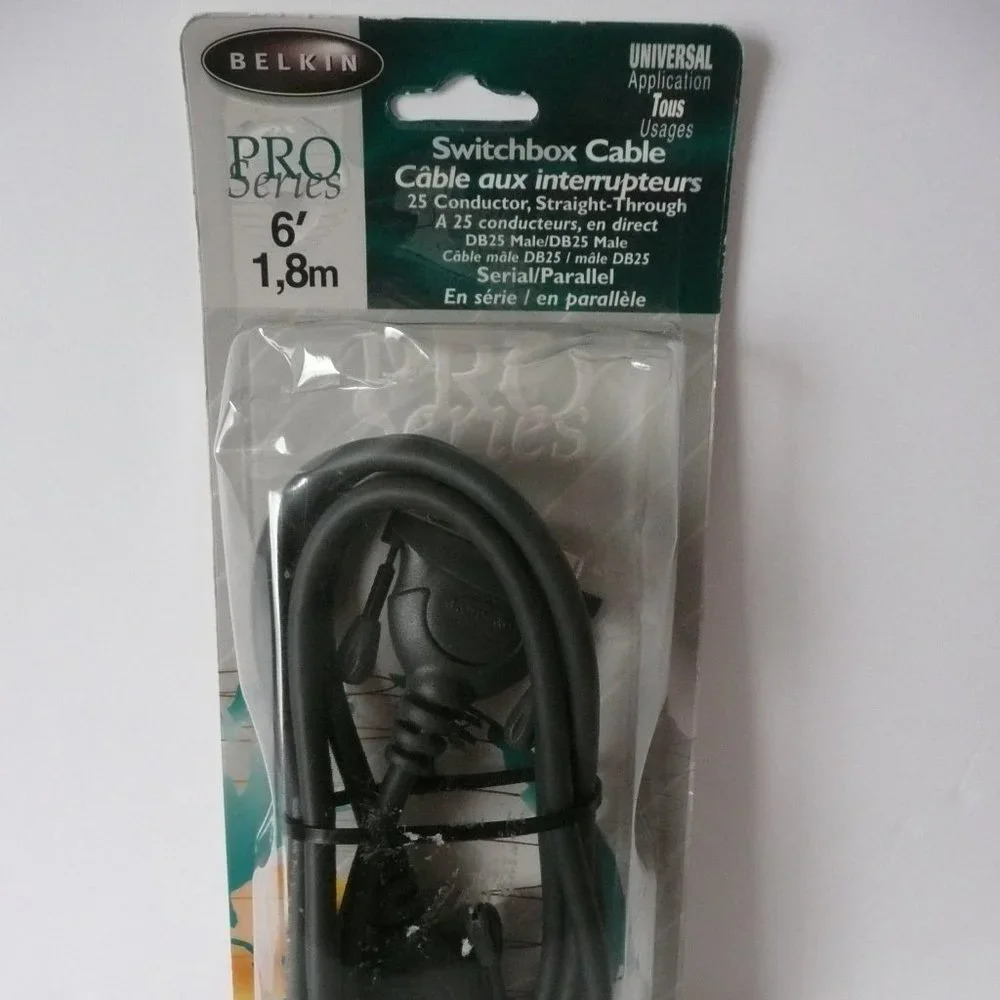 Vintage BELKIN F3D111-c06 Pro-Series6'/1,8m DB25 Male/DB25Male/Switchbox Cable